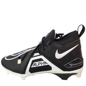 Nike Alpha Menace 3 Shark Football Cleats Mens 15 Black White Shoes Molded
